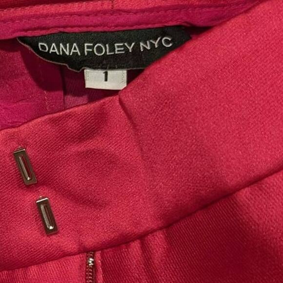 Dana Foley NYC High Waisted Straight Leg Dress Pants Pink Structured Thick - Picture 2 of 4